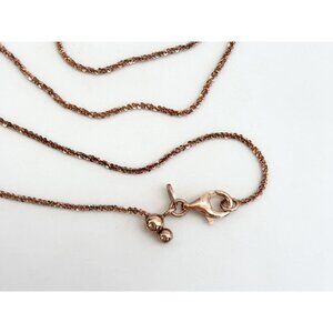 Minimalist Nugget Chain Rose Gold T Sterling Silver 925 Vintage Necklace - 28"